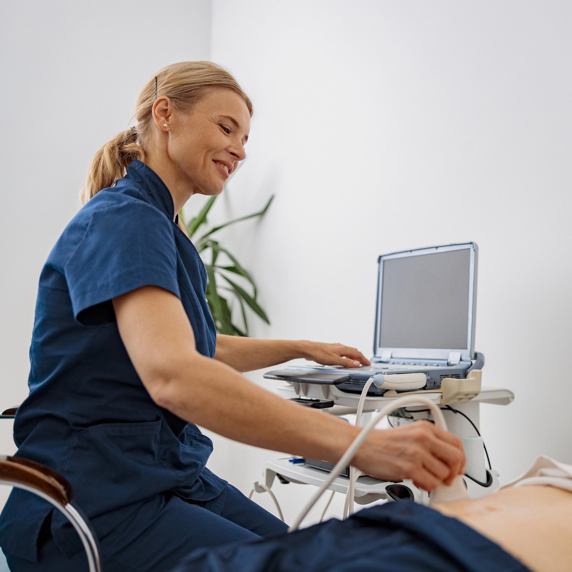 A woman getting a free ultrasound in Branson West, Missouri