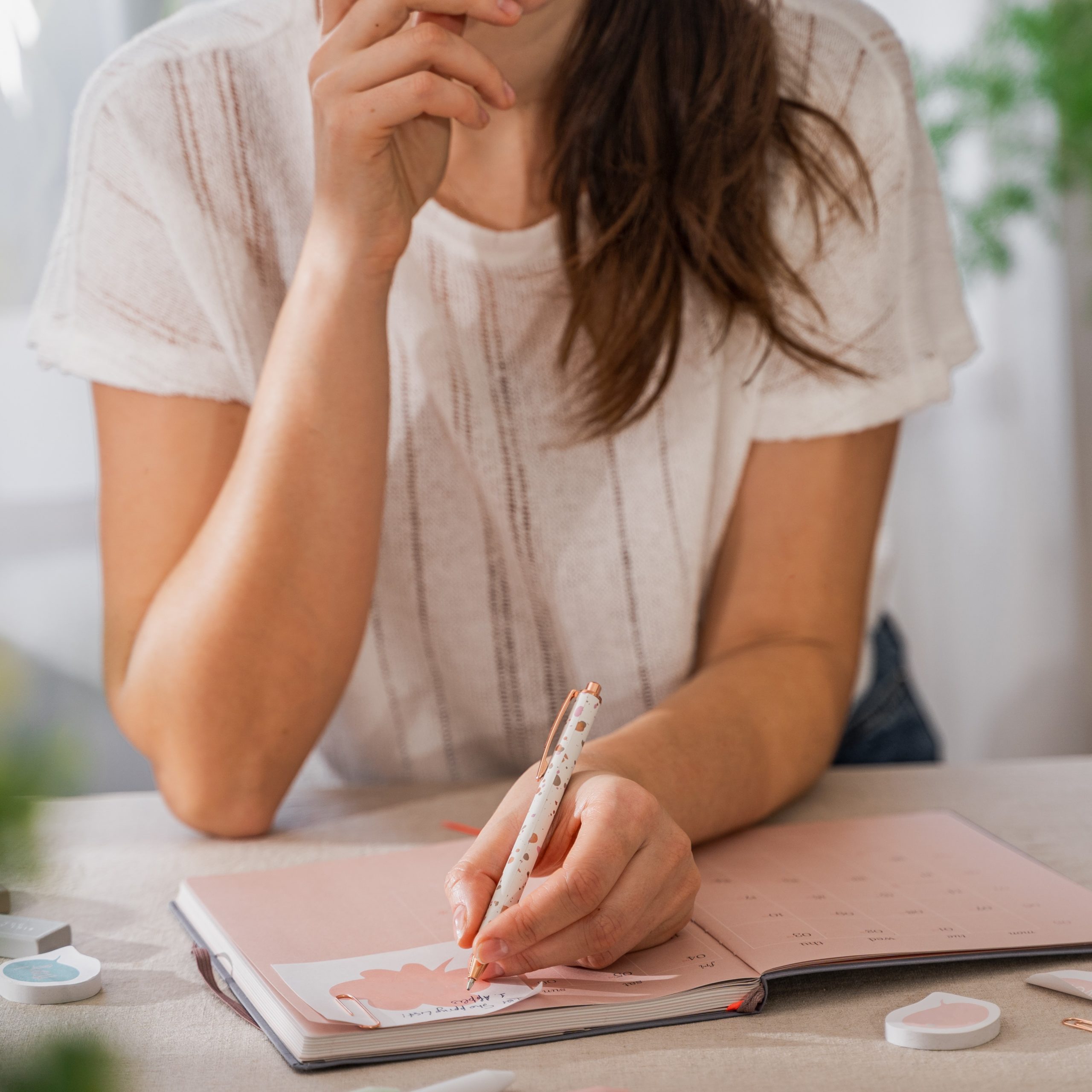 A woman receiving referrals for free pregnancy services in Branson West, Missouri