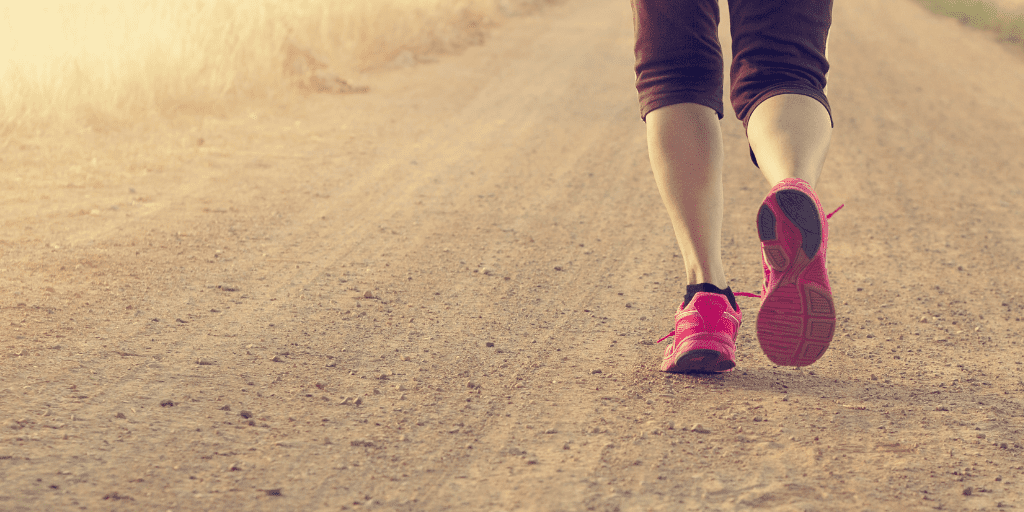 Woman takes a walk hopeful to relieve period cramps